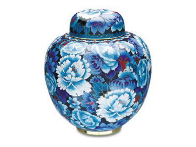 Royal Blue Cloisonne Urn